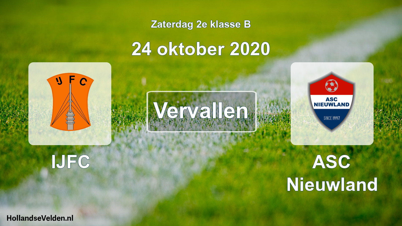 Scheduled Match: IJFC - ASC Nieuwland (24 October 2020)