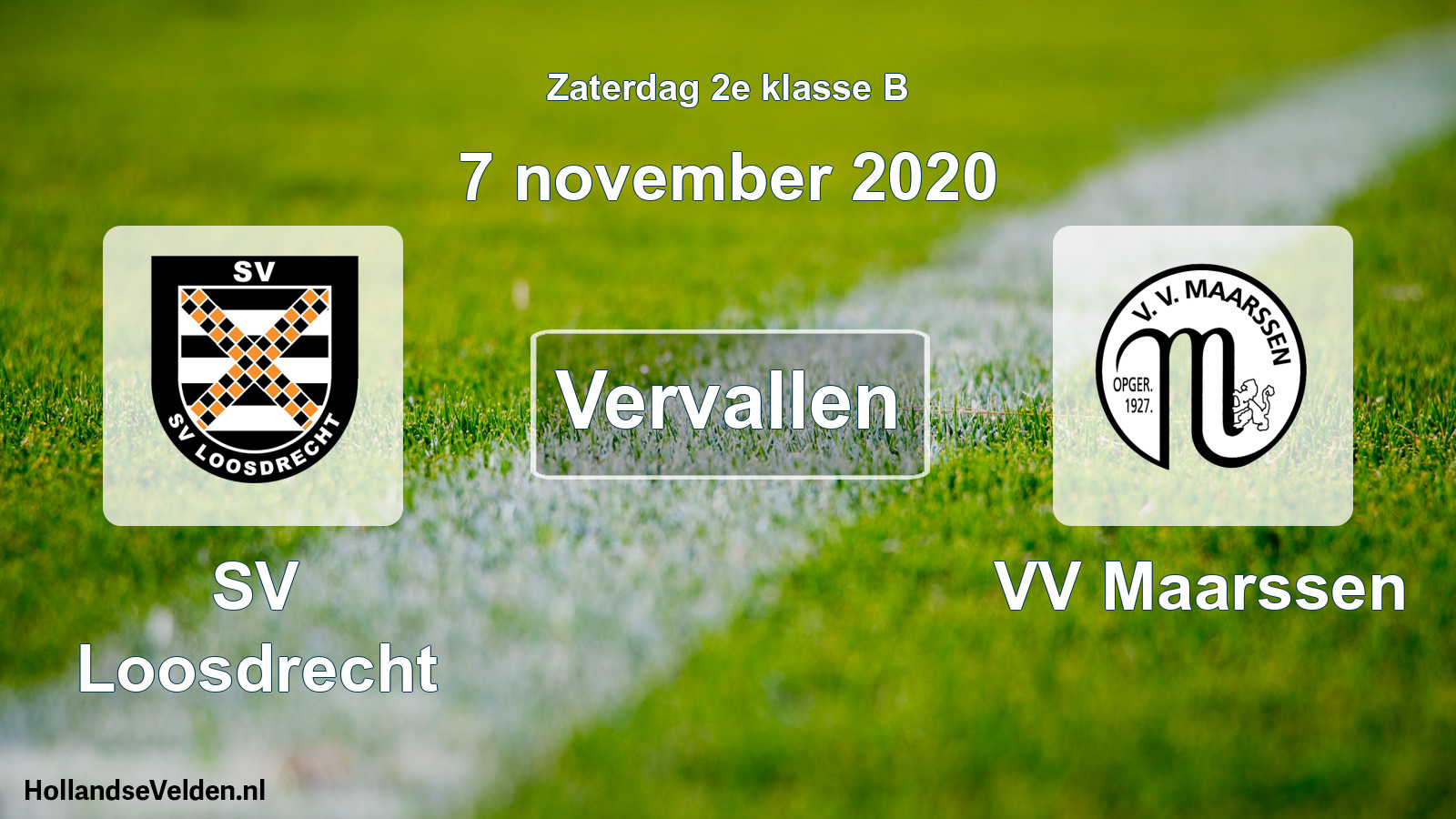 Scheduled Match: SV Loosdrecht - VV Maarssen (7 November 2020)