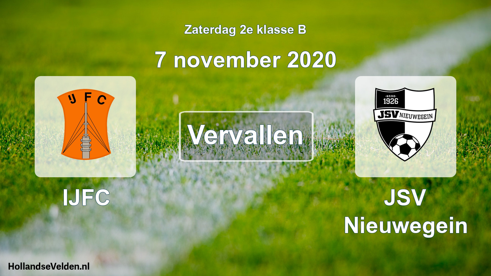 Scheduled Match: IJFC - JSV Nieuwegein (7 November 2020)