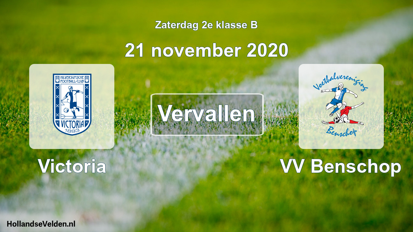 Scheduled Match: Victoria - VV Benschop (21 November 2020)