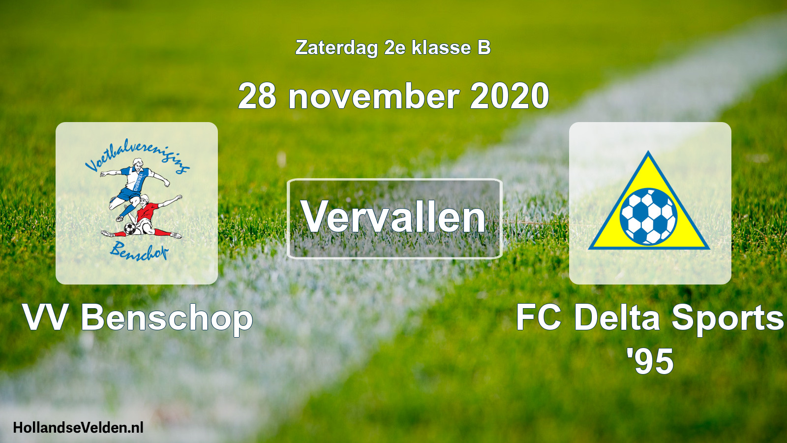 Scheduled Match: VV Benschop - FC Delta Sports '95 (28 November 2020)