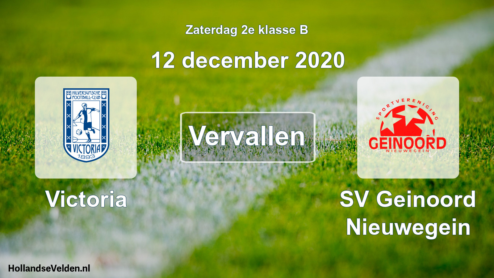 Scheduled Match: Victoria - SV Geinoord Nieuwegein (12 December 2020)