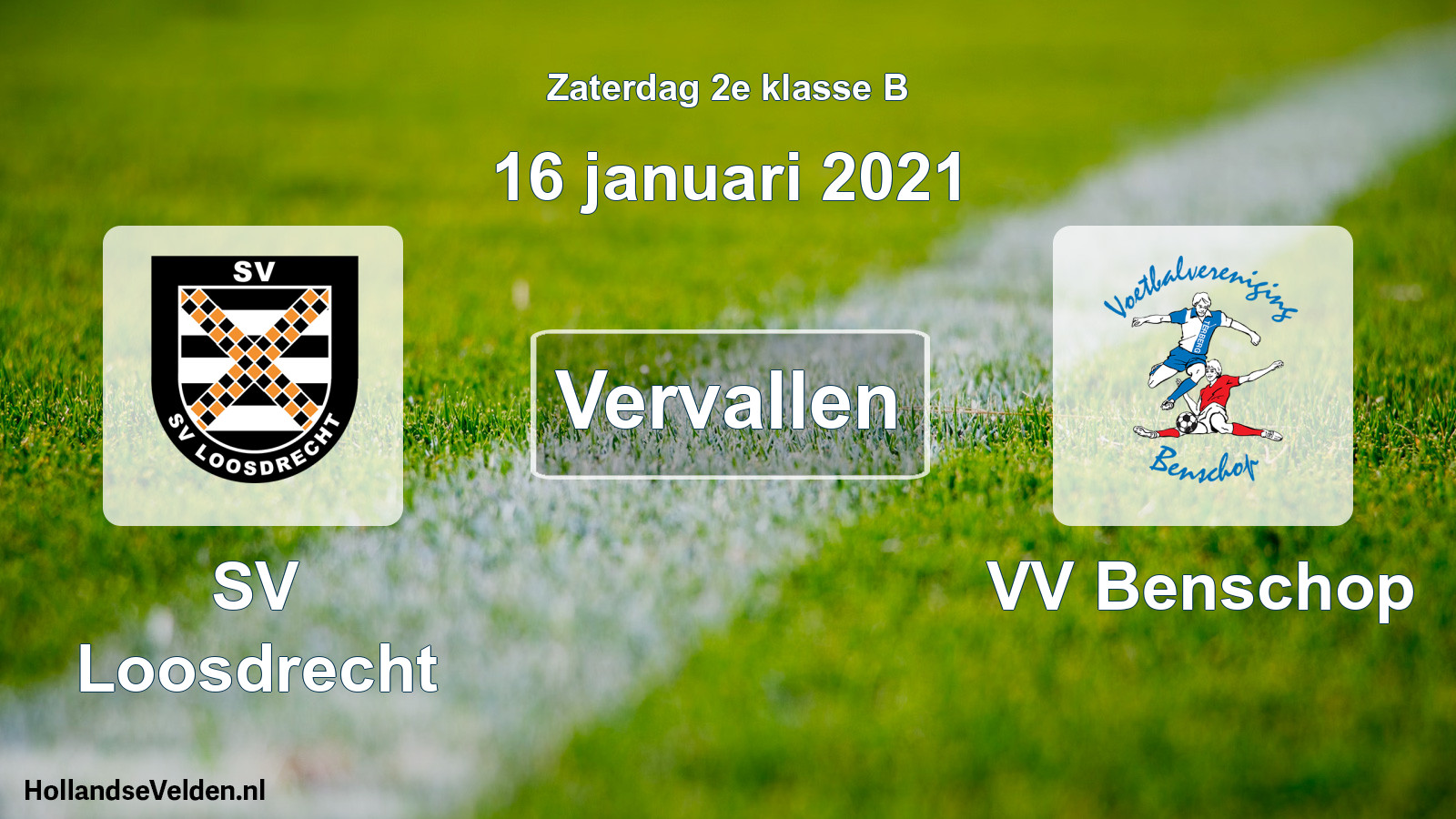 Scheduled Match: SV Loosdrecht - VV Benschop (16 January 2021)