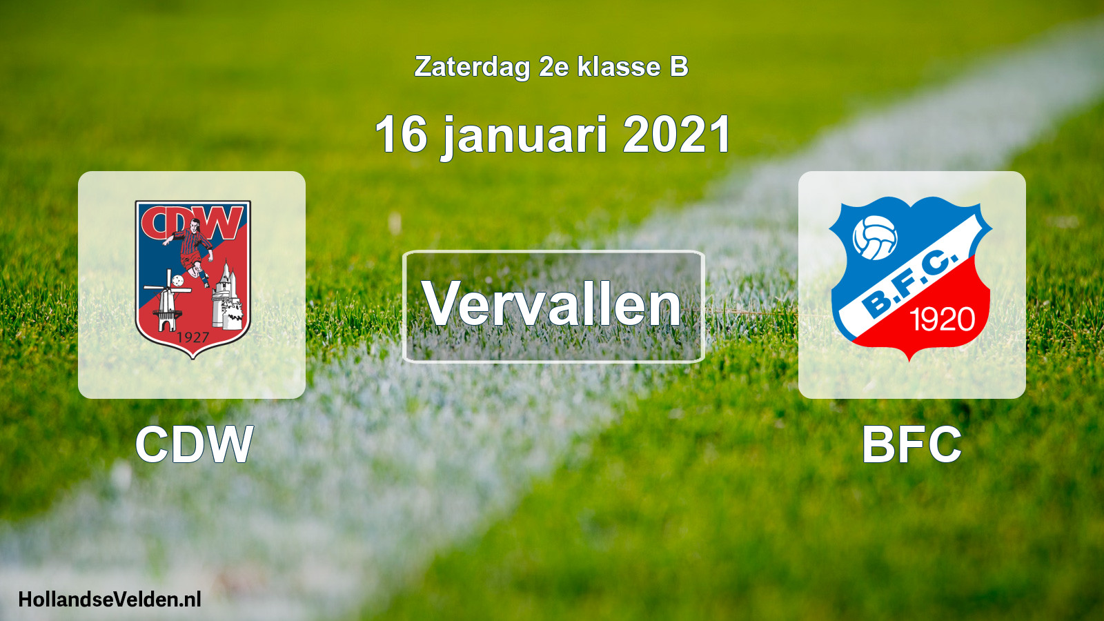 Scheduled Match: CDW - BFC (16 January 2021)