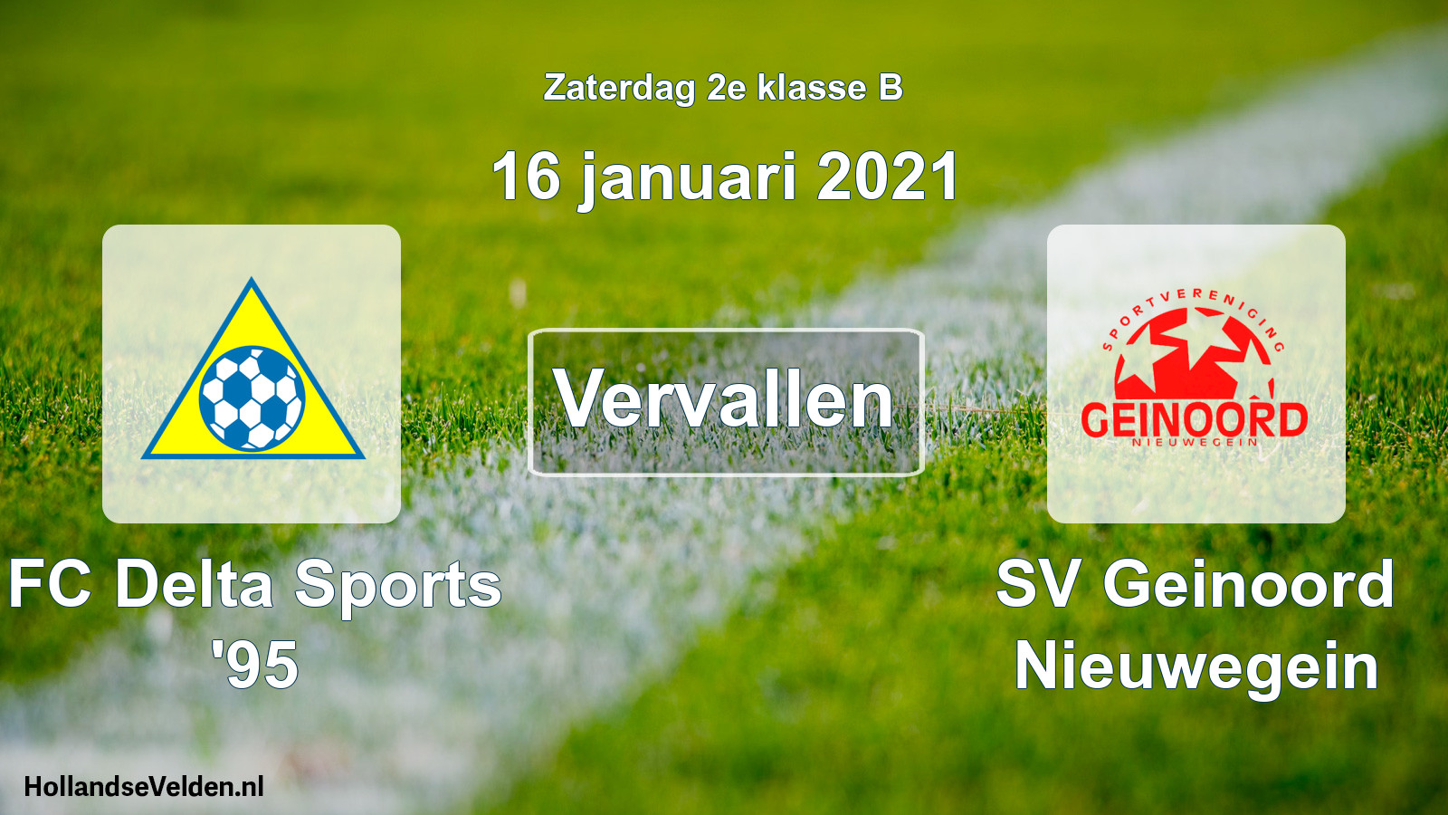 Scheduled Match: FC Delta Sports '95 - SV Geinoord Nieuwegein (16 January 2021)