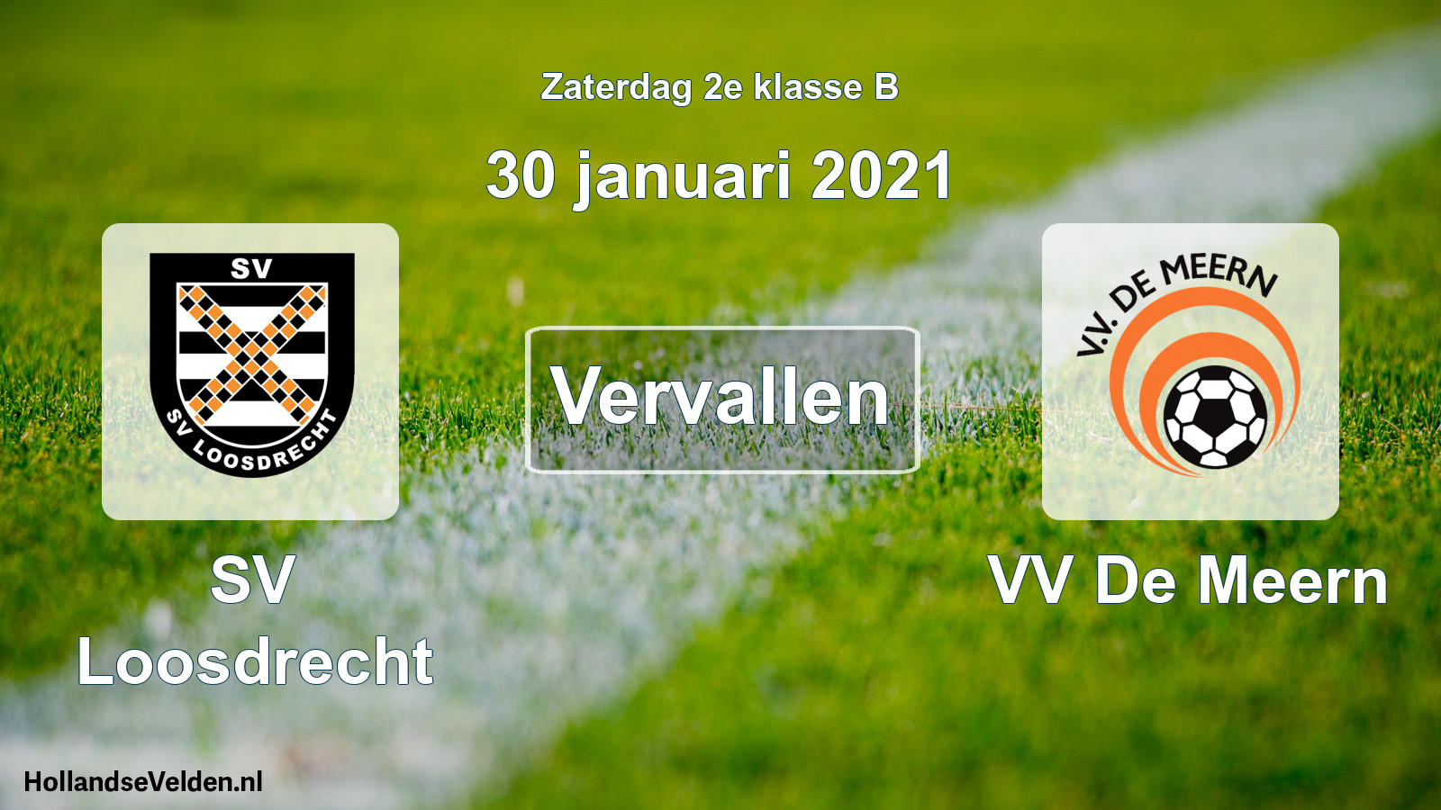 Scheduled Match: SV Loosdrecht - VV De Meern (30 January 2021)