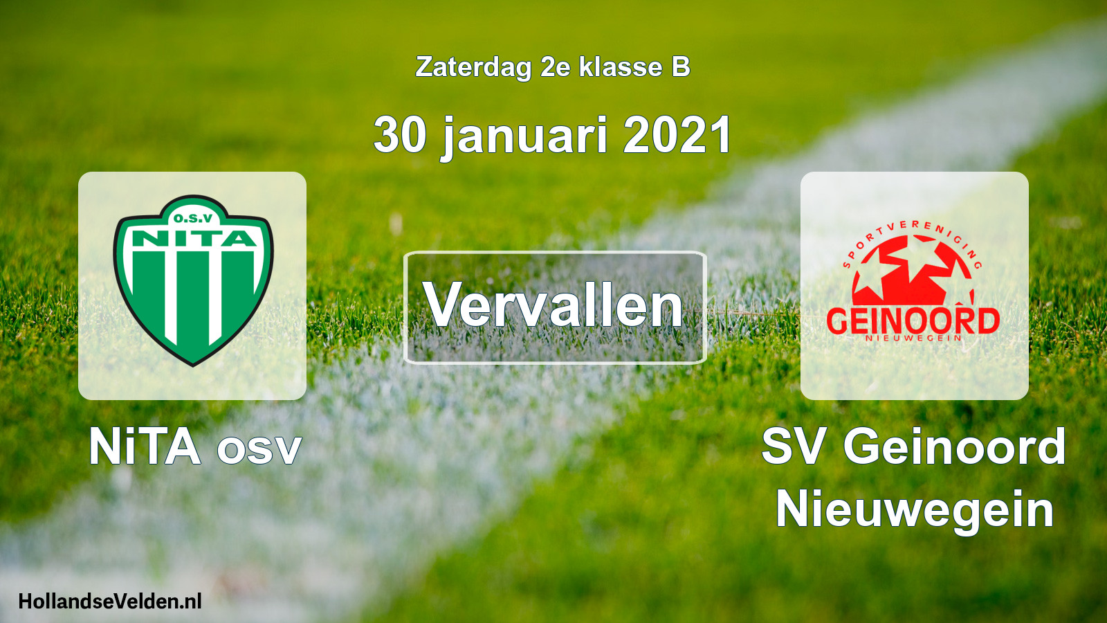 Scheduled Match: NiTA osv - SV Geinoord Nieuwegein (30 January 2021)