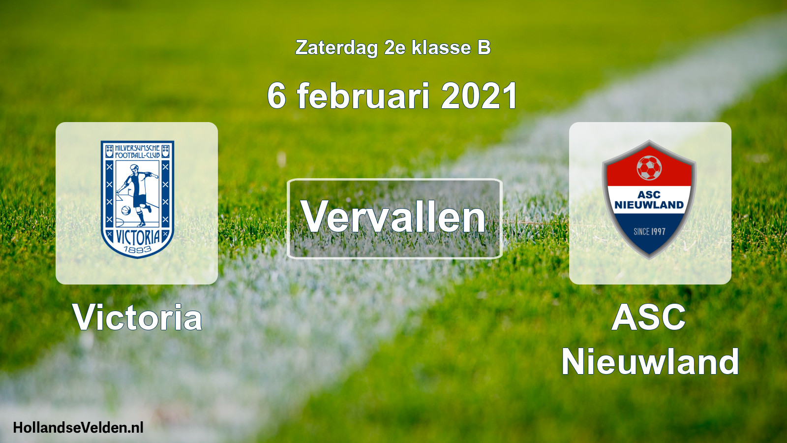 Scheduled Match: Victoria - ASC Nieuwland (6 February 2021)