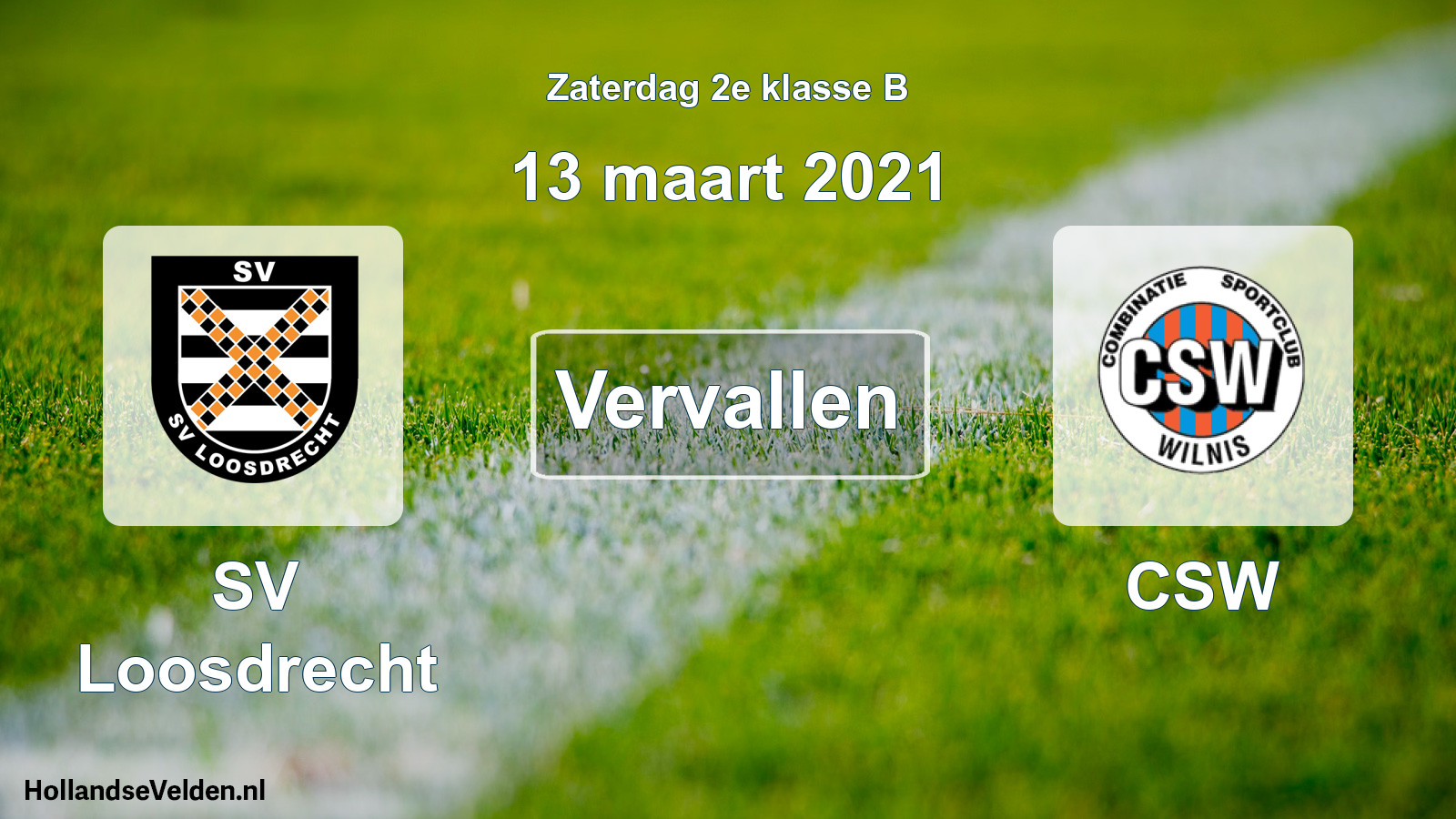 Scheduled Match: SV Loosdrecht - CSW (13 March 2021)