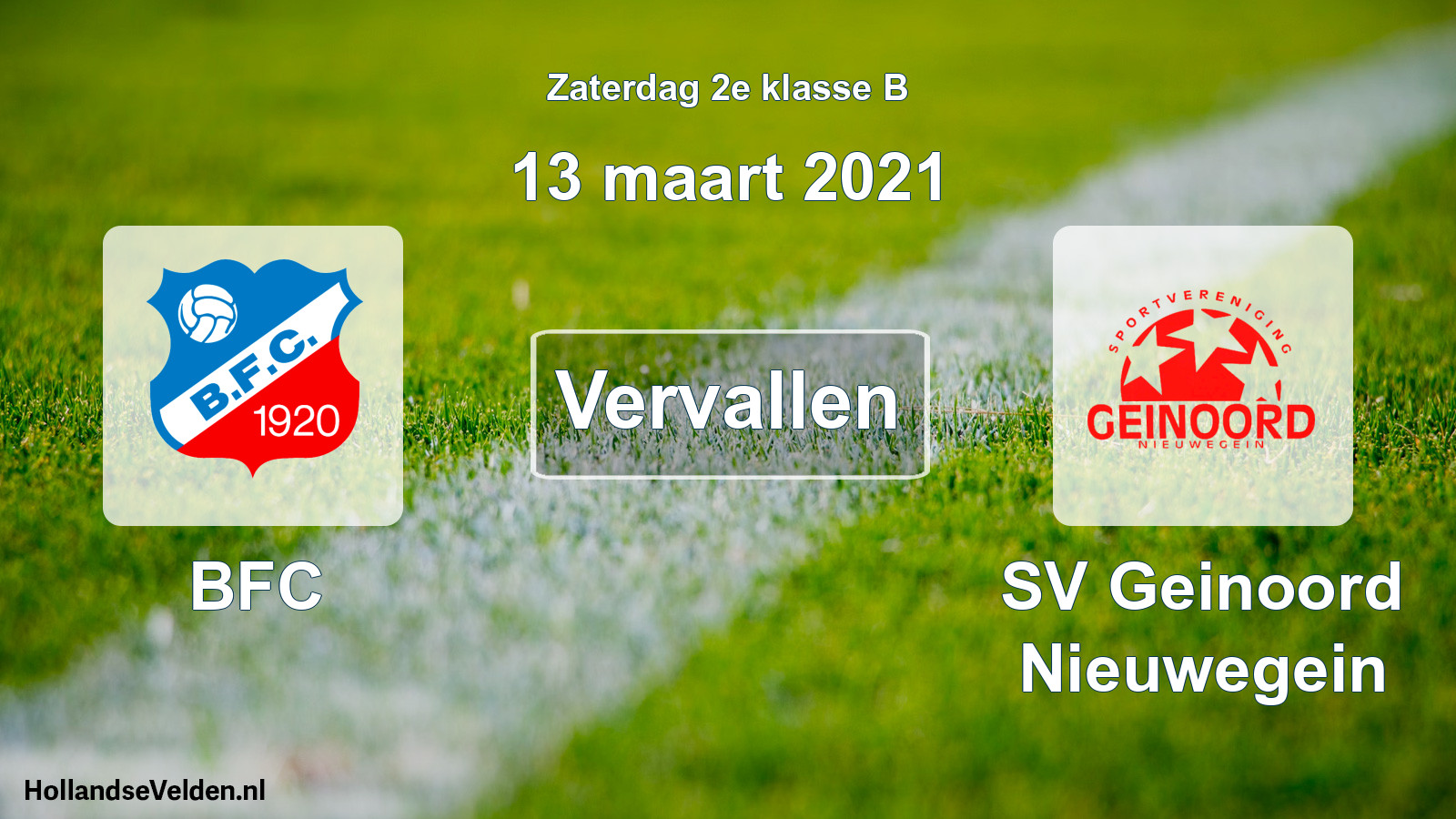 Scheduled Match: BFC - SV Geinoord Nieuwegein (13 March 2021)
