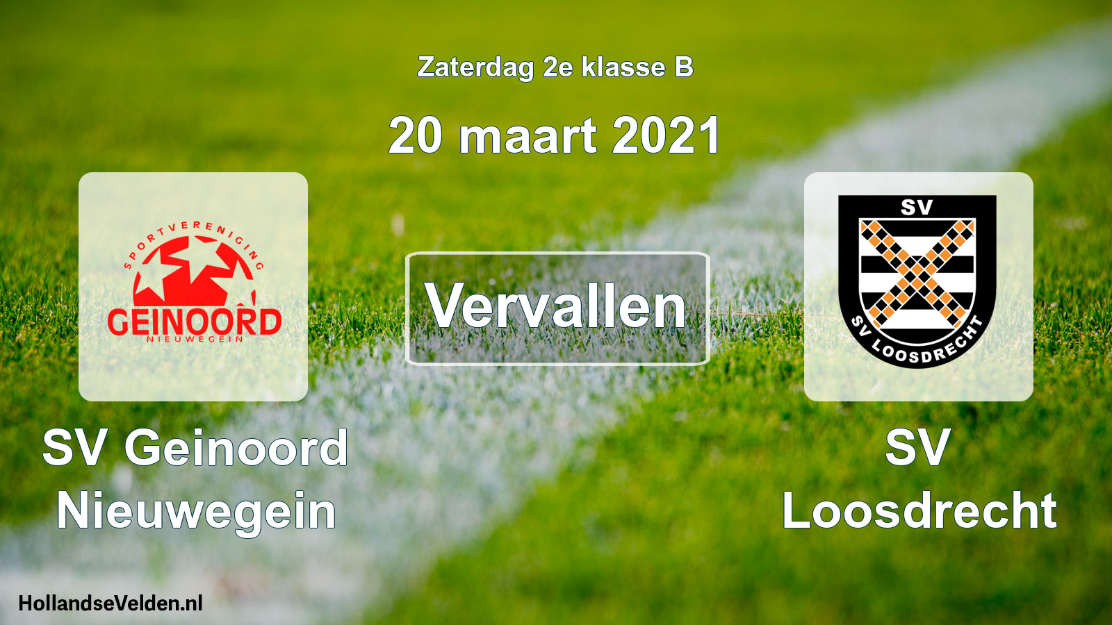 Scheduled Match: SV Geinoord Nieuwegein - SV Loosdrecht (20 March 2021)