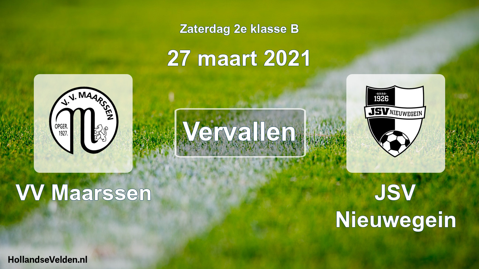 Scheduled Match: VV Maarssen - JSV Nieuwegein (27 March 2021)