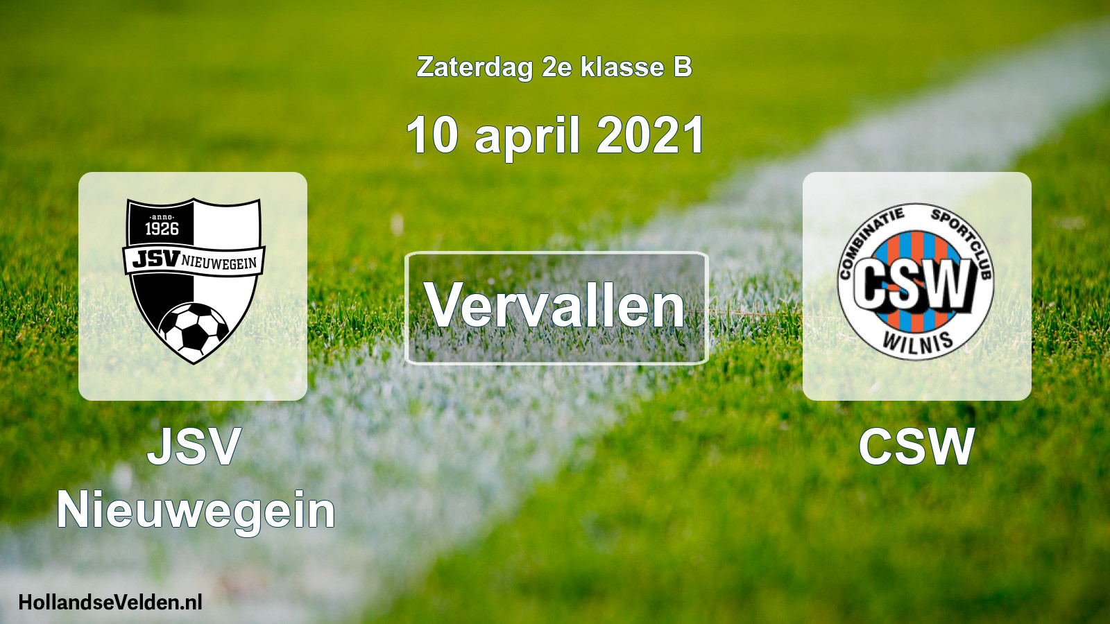 Scheduled Match: JSV Nieuwegein - CSW (10 April 2021)