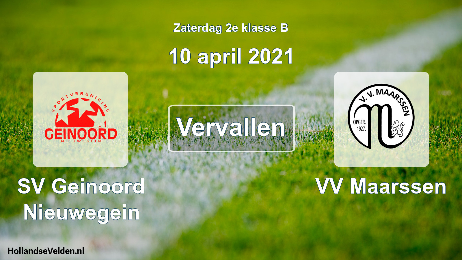Scheduled Match: SV Geinoord Nieuwegein - VV Maarssen (10 April 2021)