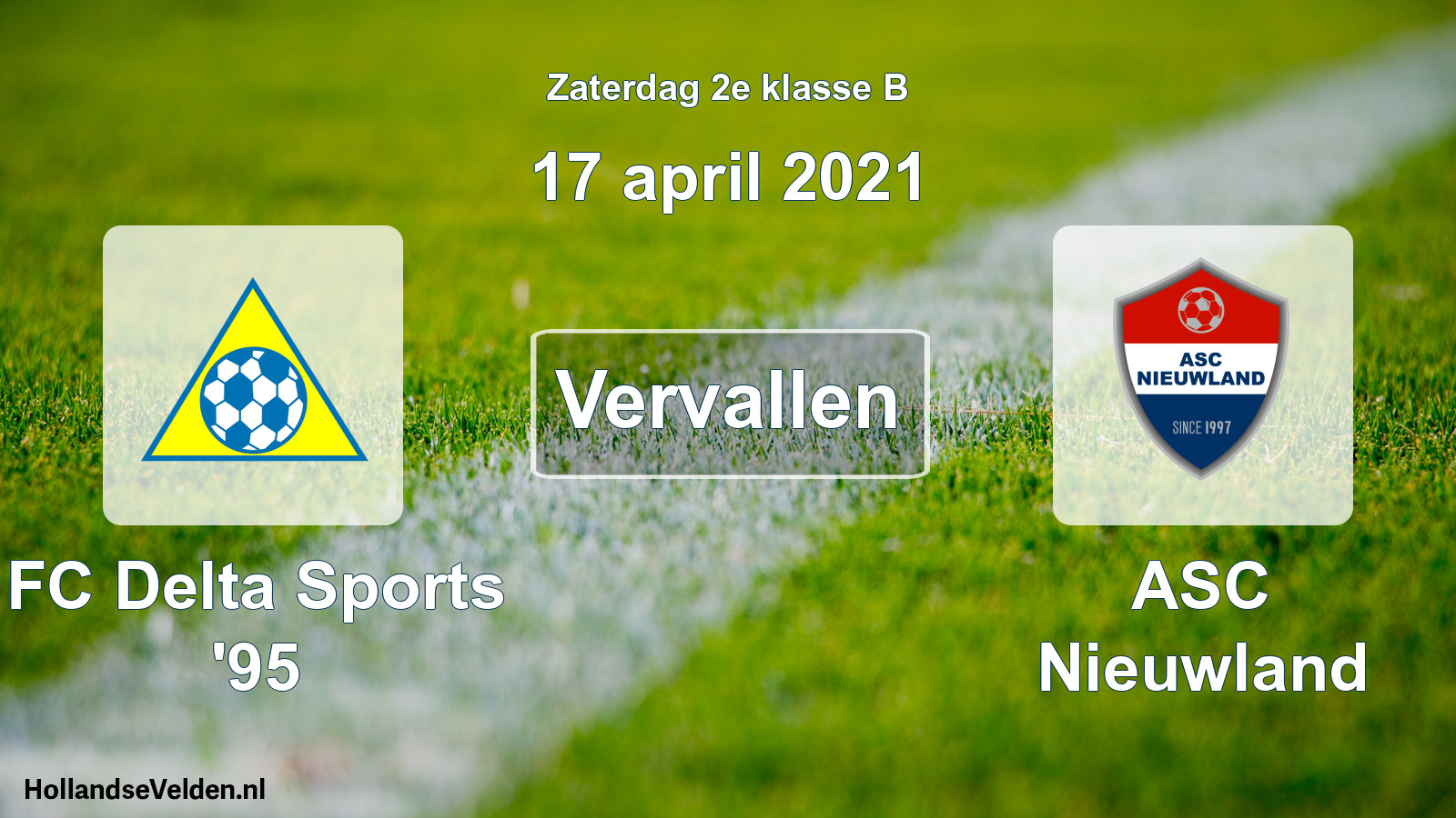 Scheduled Match: FC Delta Sports '95 - ASC Nieuwland (17 April 2021)