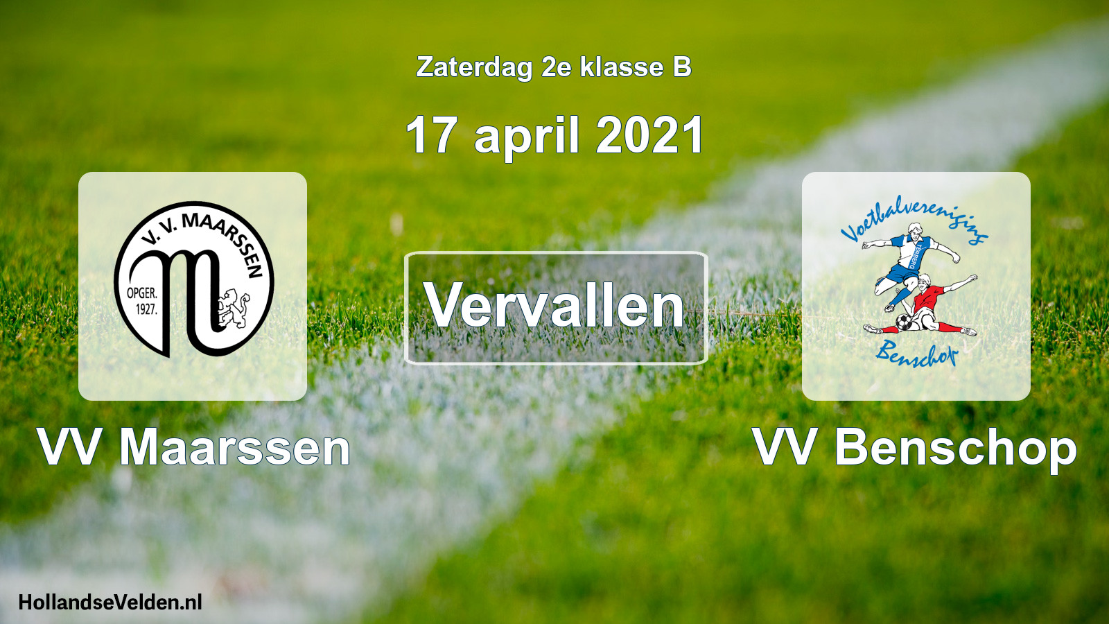 Scheduled Match: VV Maarssen - VV Benschop (17 April 2021)