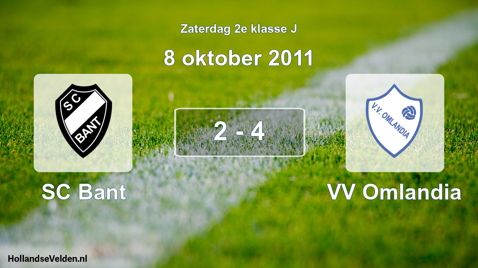 Total number of matches played: SC Bant - VV Omlandia 2 - 4 (8 October 2011)