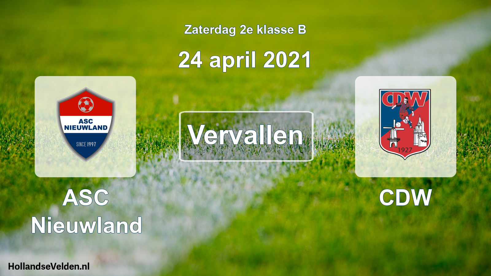 Scheduled Match: ASC Nieuwland - CDW (24 April 2021)