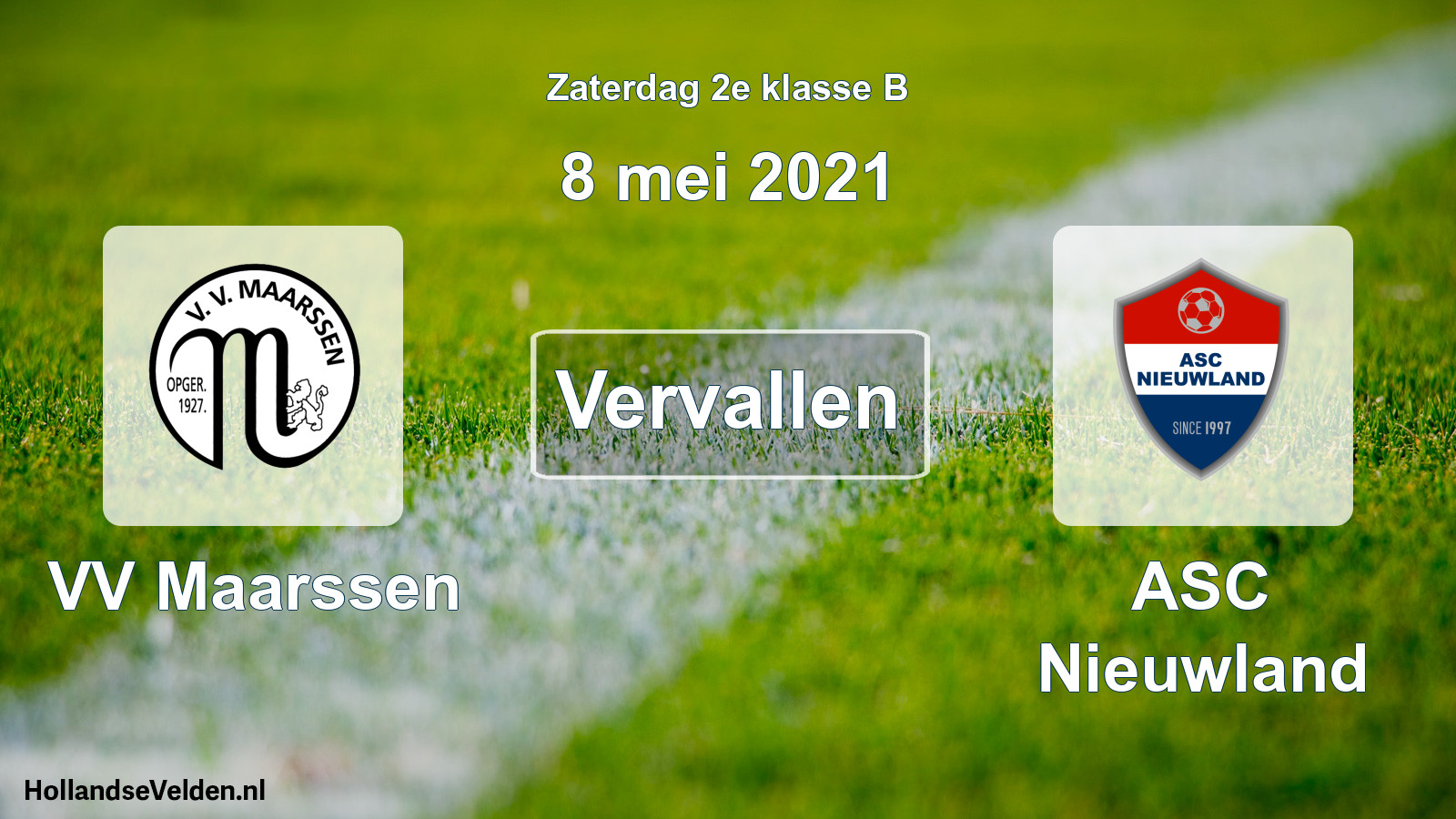 Scheduled Match: VV Maarssen - ASC Nieuwland (8 May 2021)