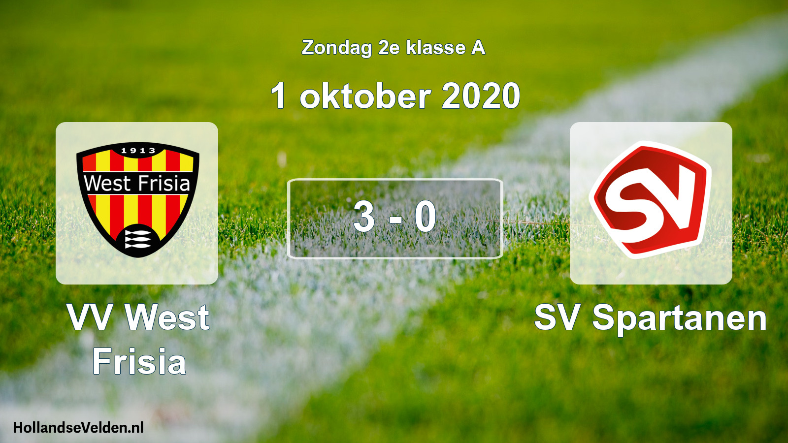 Total number of matches played: VV West Frisia - SV Spartanen 3 - 0 (1 October 2020)