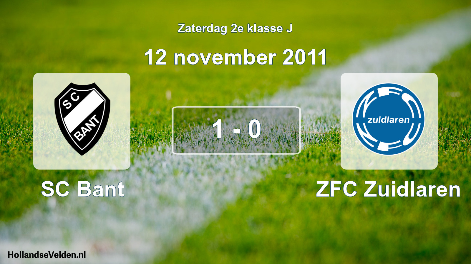 Total number of matches played: SC Bant - ZFC Zuidlaren 1 - 0 (12 November 2011)