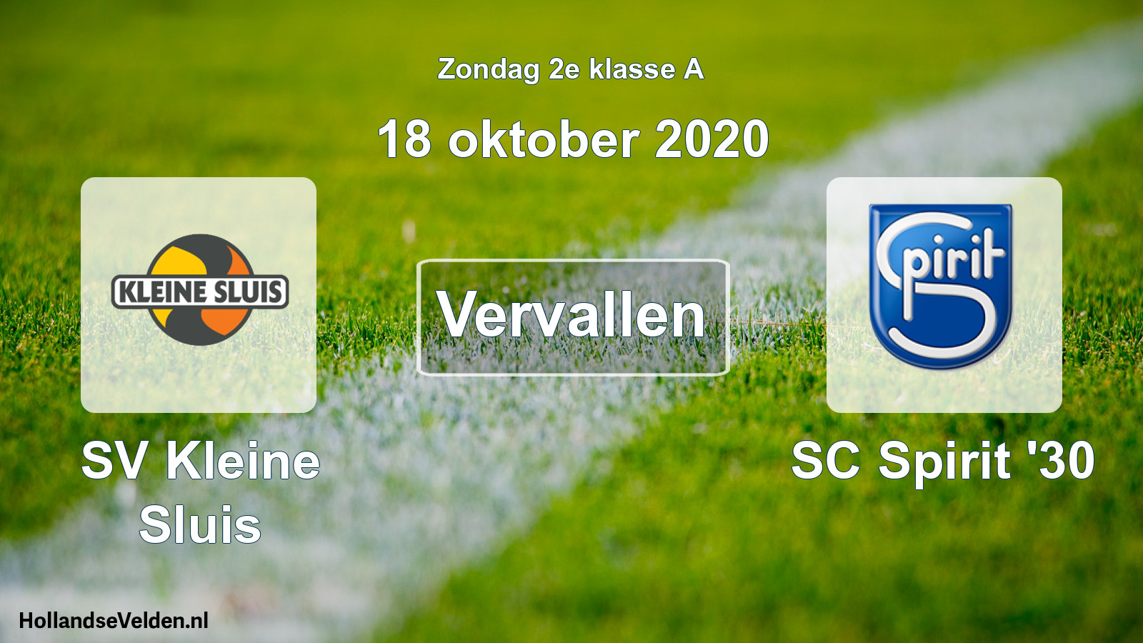 Scheduled Match: SV Kleine Sluis - SC Spirit '30 (18 October 2020)