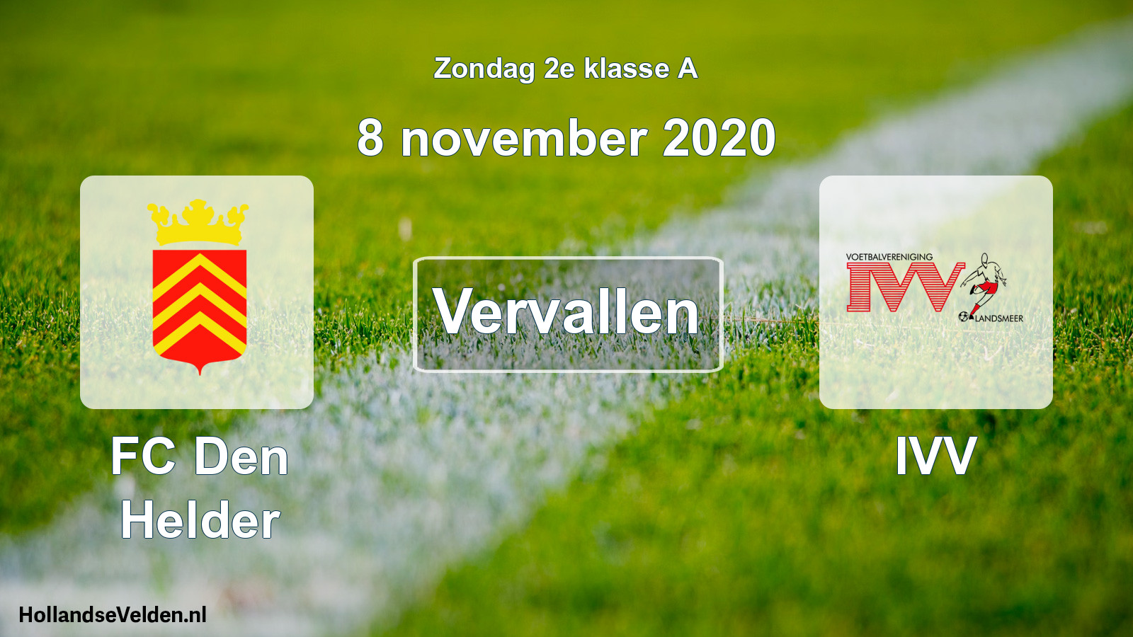 Scheduled Match: FC Den Helder - IVV (8 November 2020)