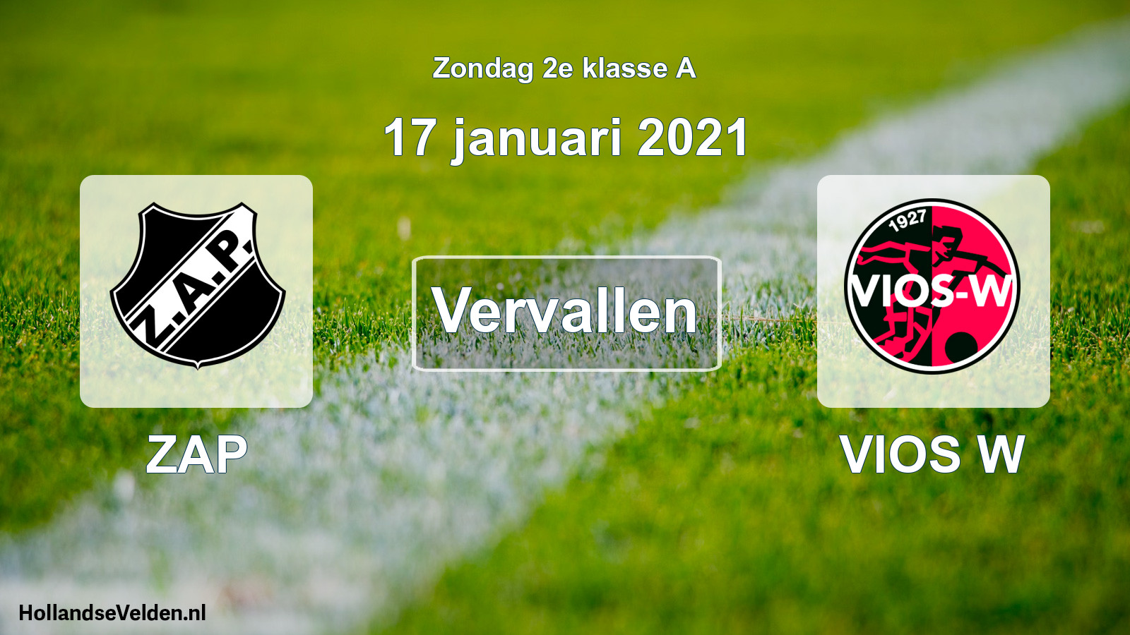 Scheduled Match: ZAP - VIOS W (17 January 2021)