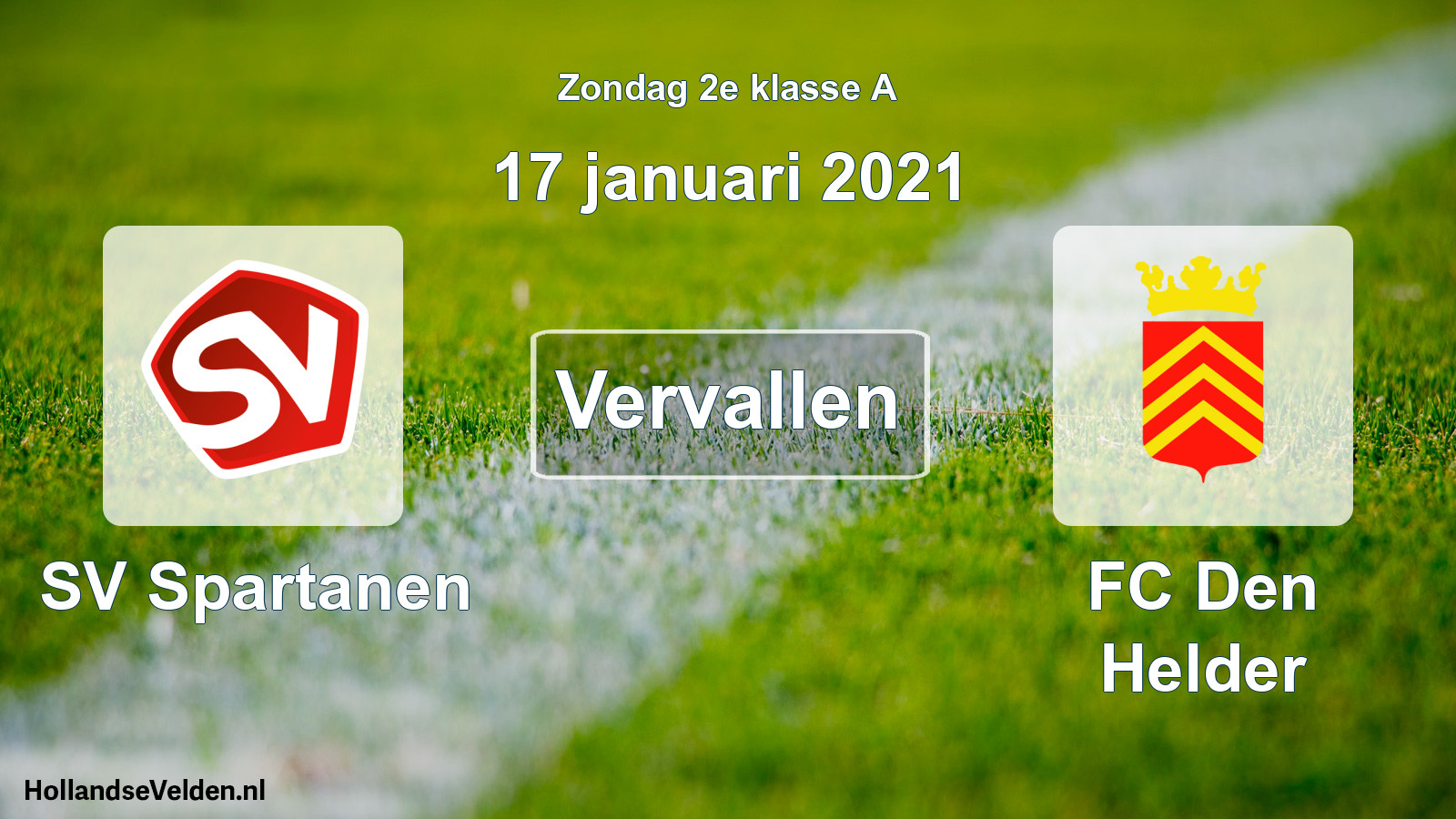 Scheduled Match: SV Spartanen - FC Den Helder (17 January 2021)
