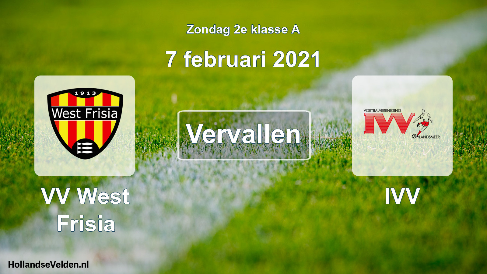 Scheduled Match: VV West Frisia - IVV (7 February 2021)