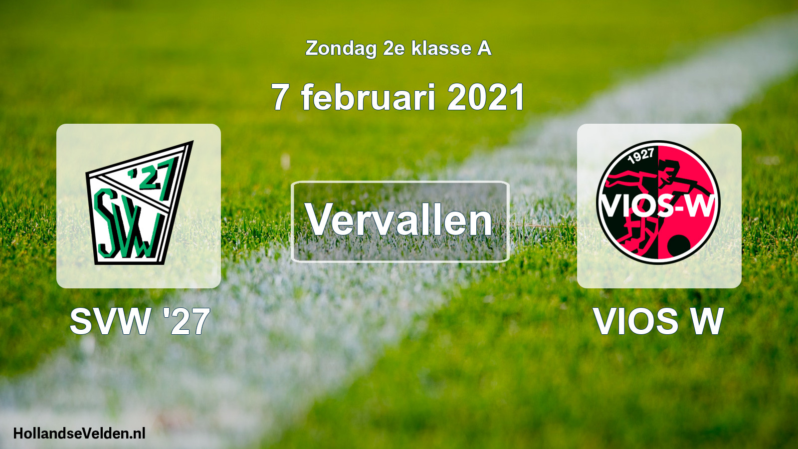 Scheduled Match: SVW '27 - VIOS W (7 February 2021)