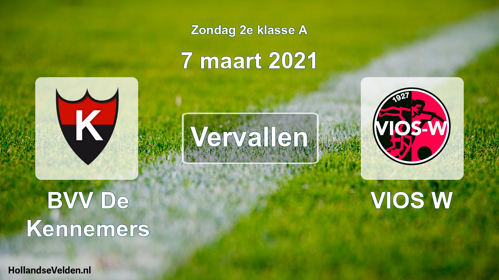 Scheduled Match: BVV De Kennemers - VIOS W (7 March 2021)