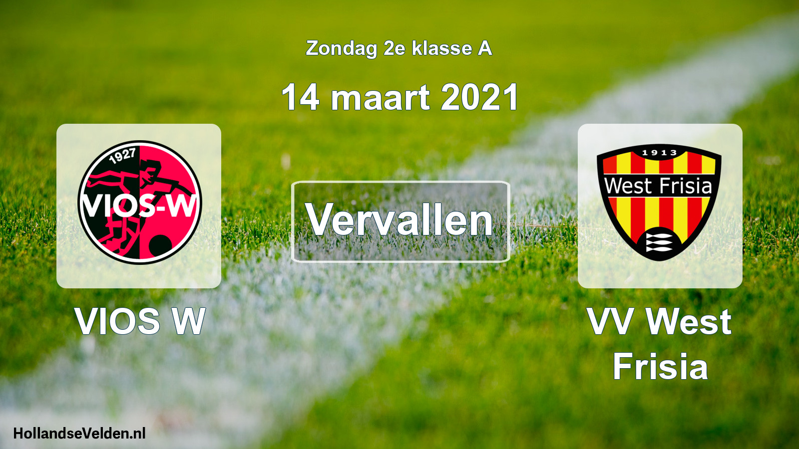 Scheduled Match: VIOS W - VV West Frisia (14 March 2021)