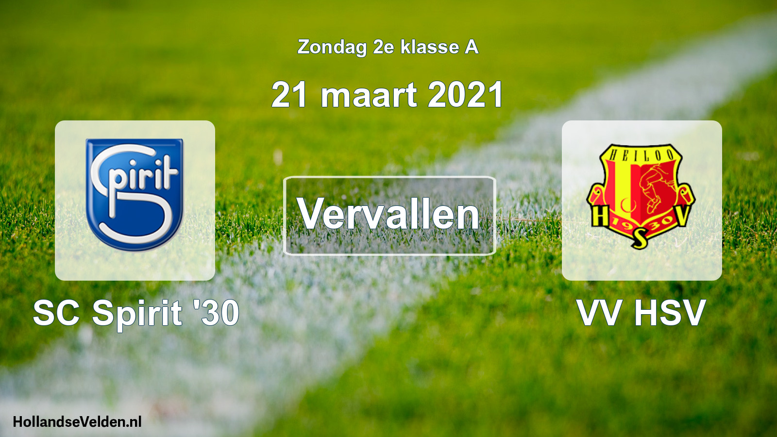 Scheduled Match: SC Spirit '30 - VV HSV (21 March 2021)