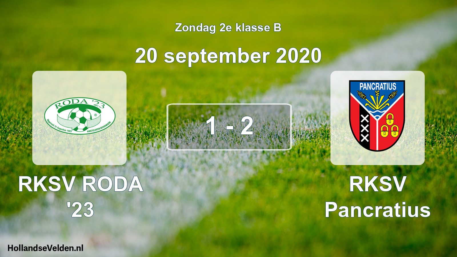 Total number of matches played: RKSV RODA '23 - RKSV Pancratius 1 - 2 (20 September 2020)