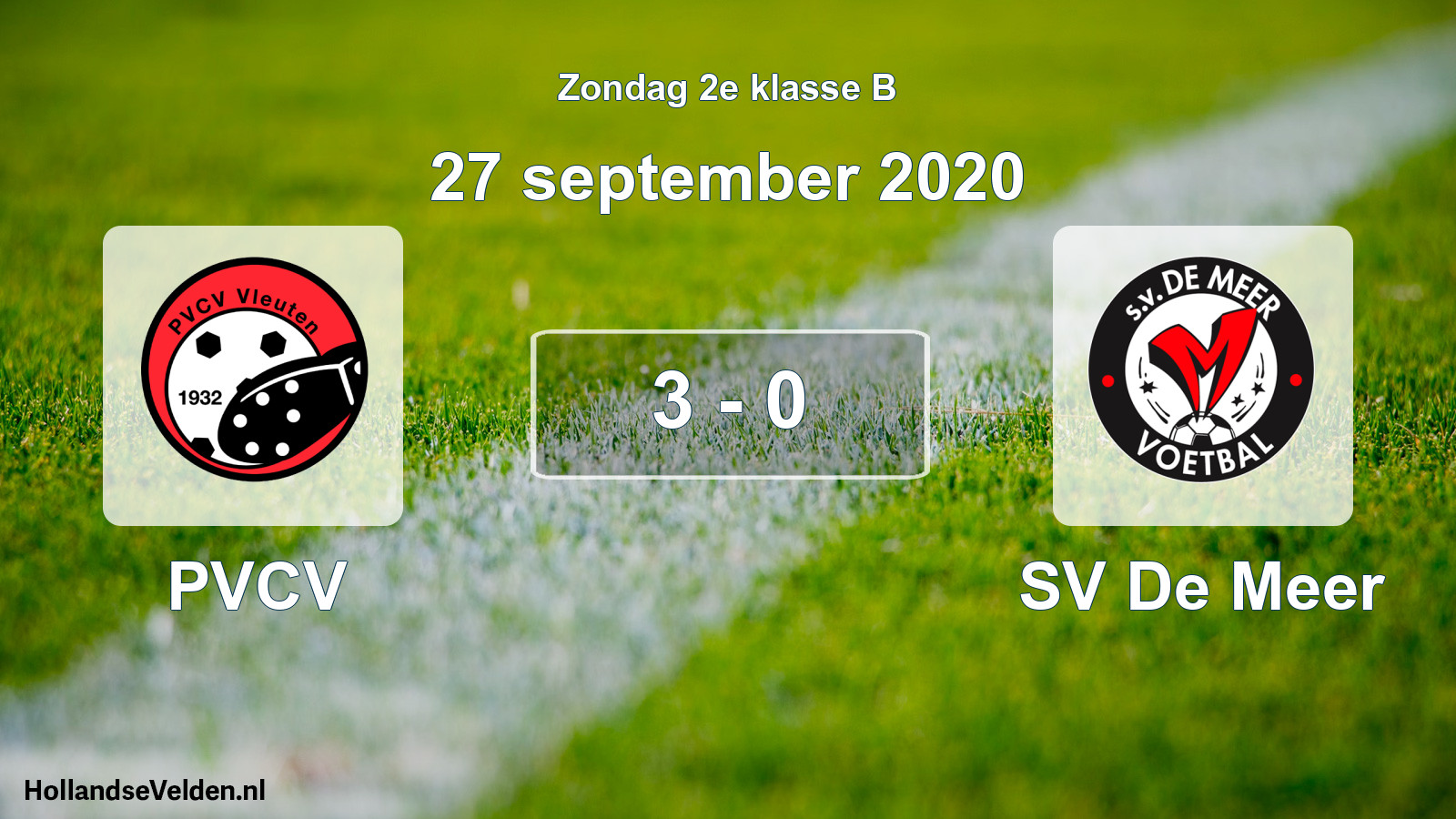 Total number of matches played: PVCV - SV De Meer 3 - 0 (27 September 2020)