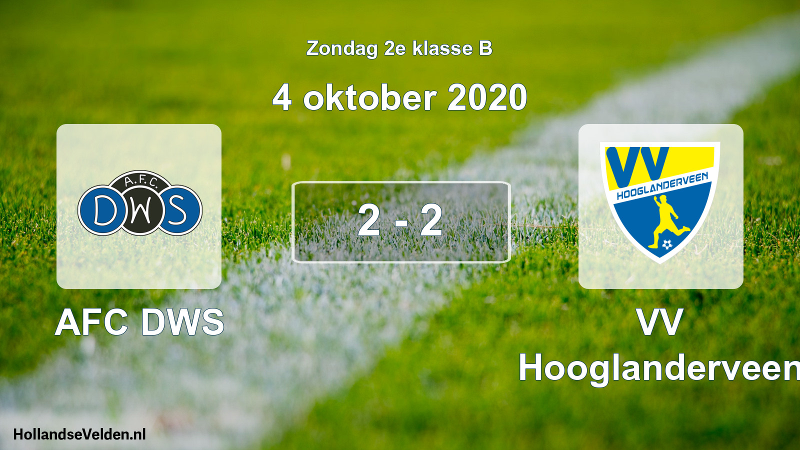 Total number of matches played: AFC DWS - VV Hooglanderveen 2 - 2 (4 October 2020)