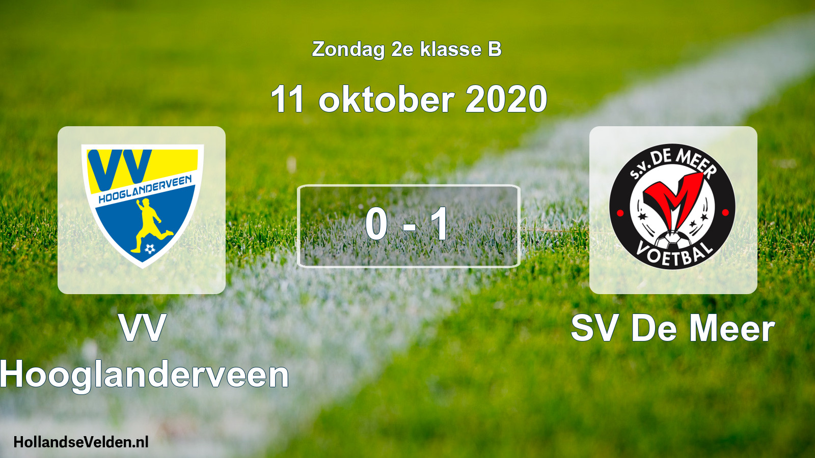 Total number of matches played: VV Hooglanderveen - SV De Meer 0 - 1 (11 October 2020)