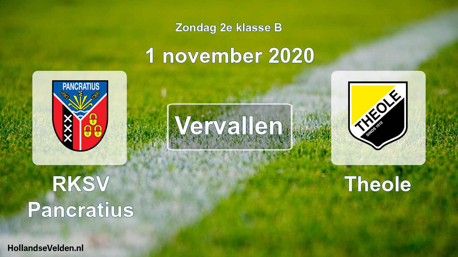 Scheduled Match: RKSV Pancratius - Theole (1 November 2020)
