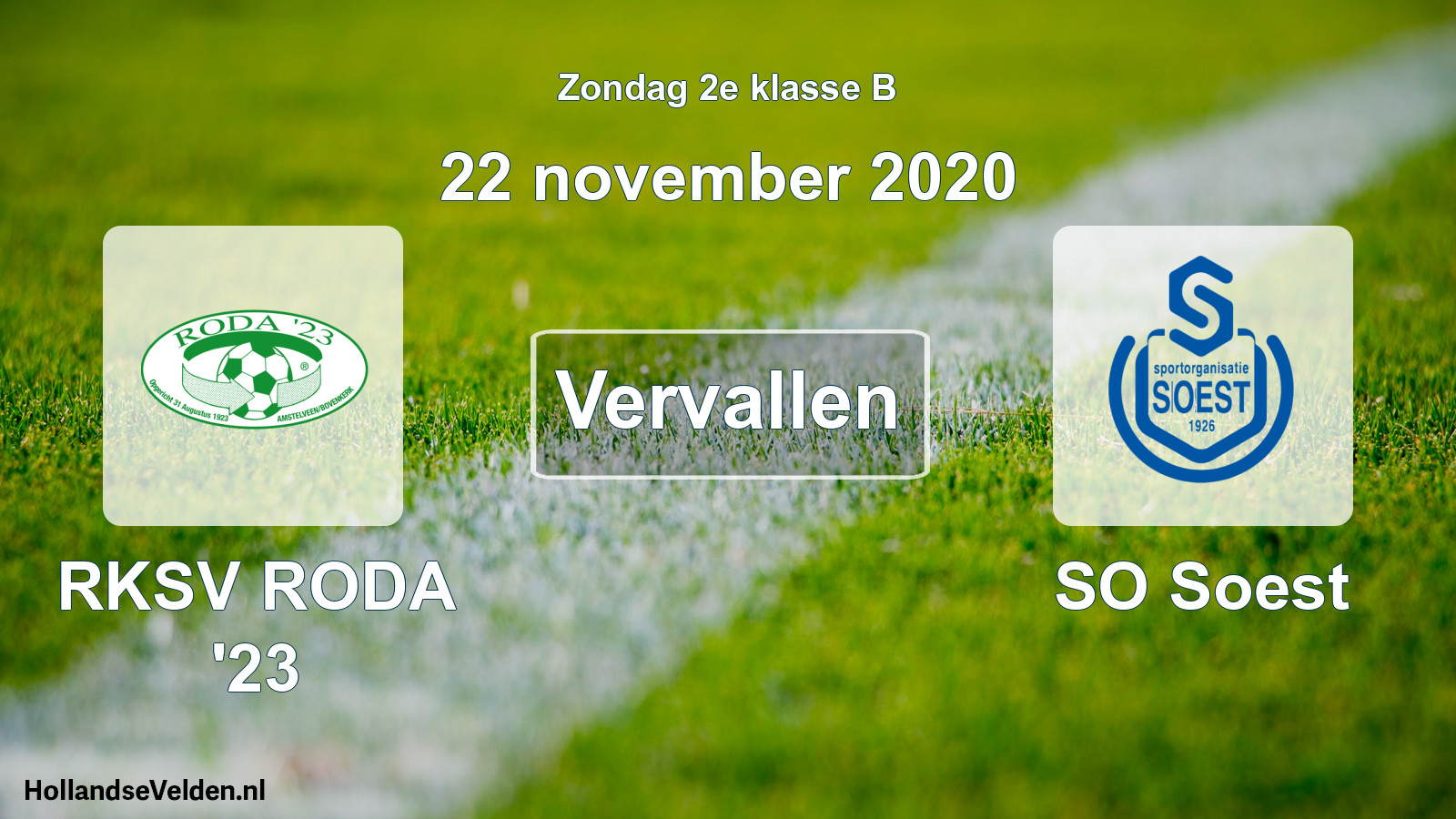 Scheduled Match: RKSV RODA '23 - SO Soest (22 November 2020)