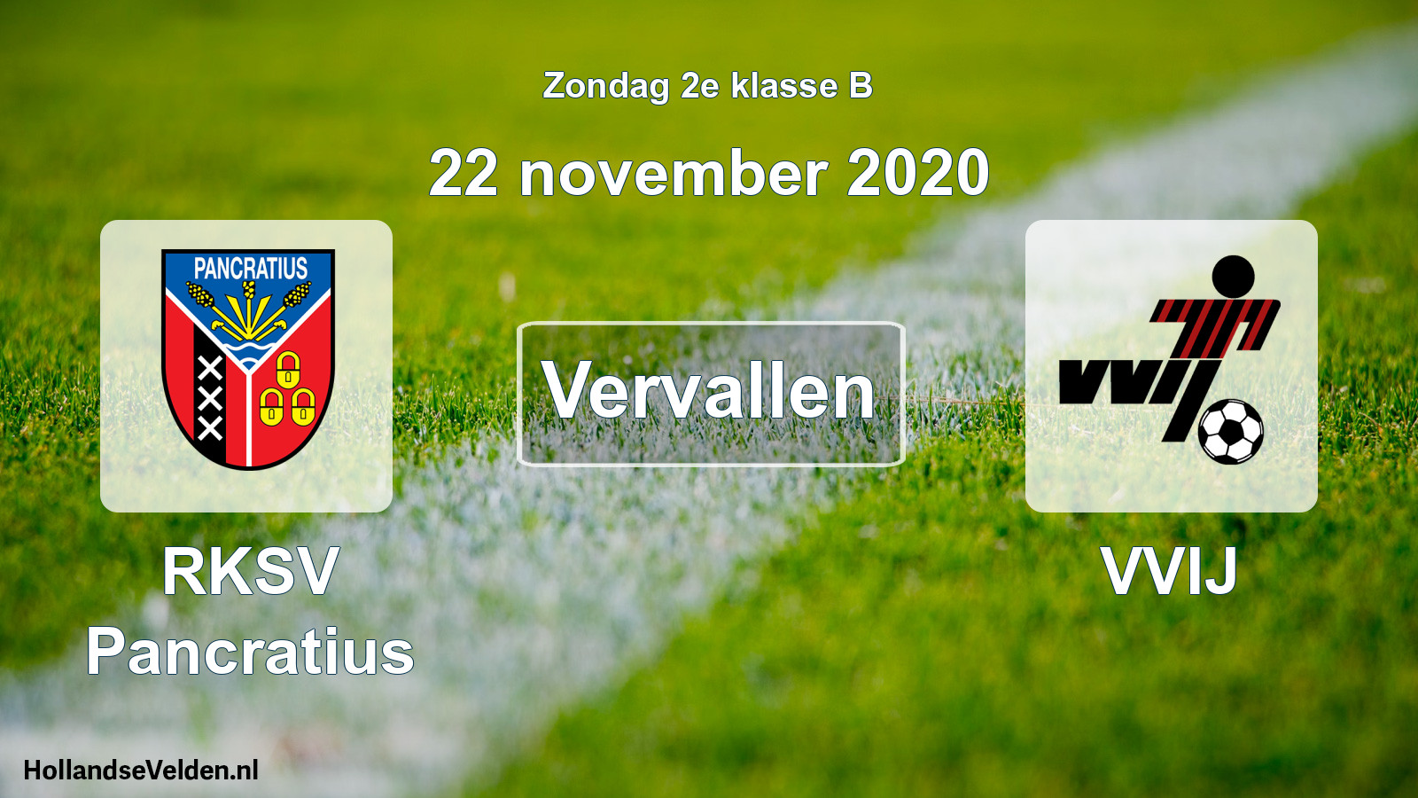 Scheduled Match: RKSV Pancratius - VVIJ (22 November 2020)