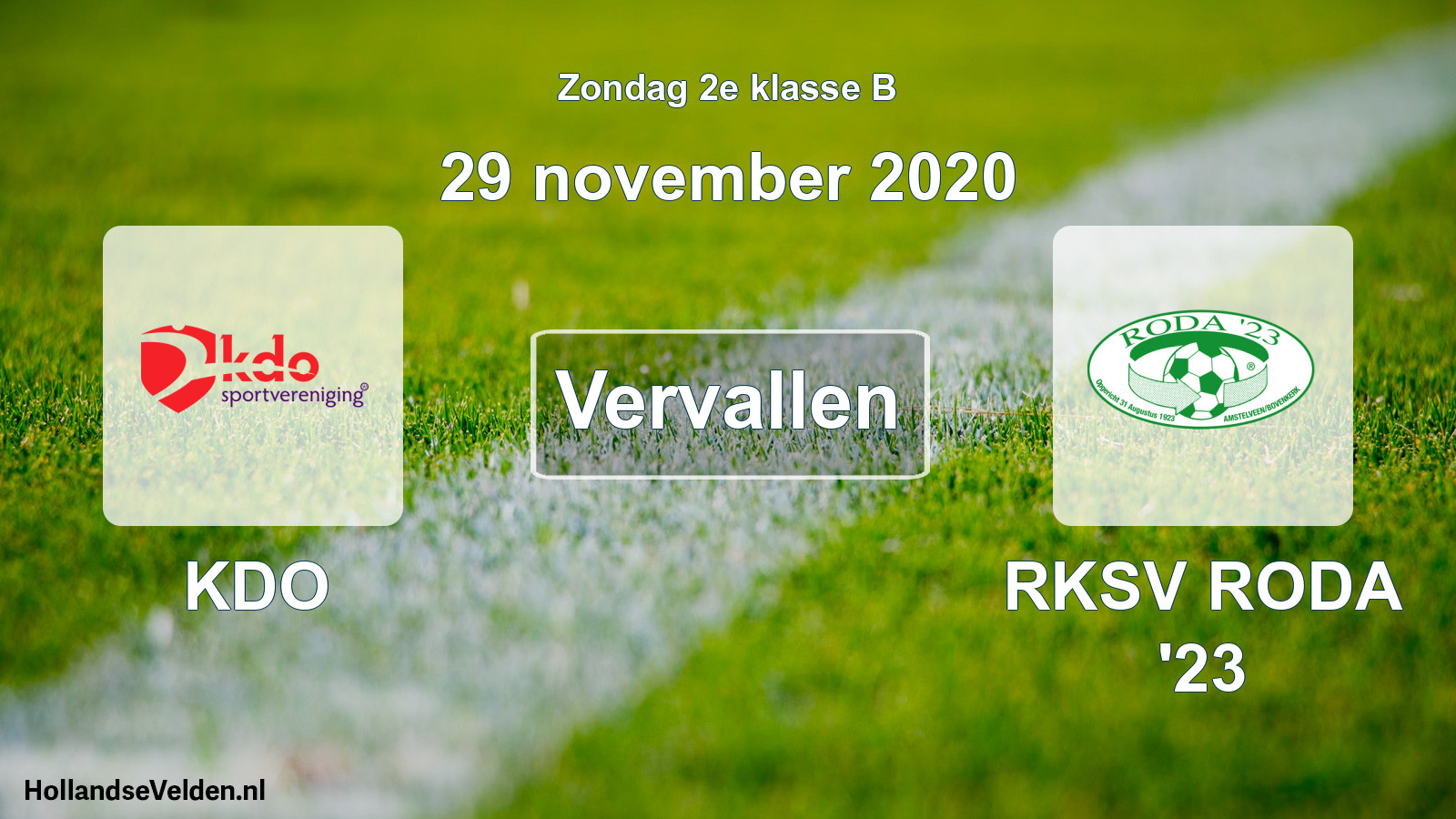 Scheduled Match: KDO - RKSV RODA '23 (29 November 2020)