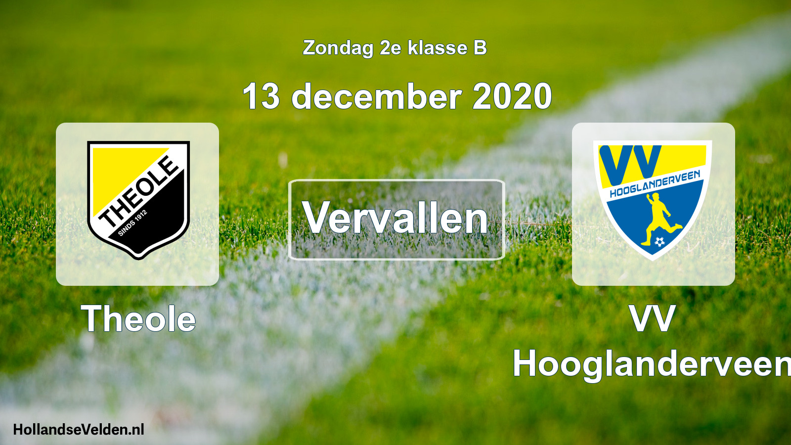 Scheduled Match: Theole - VV Hooglanderveen (13 December 2020)