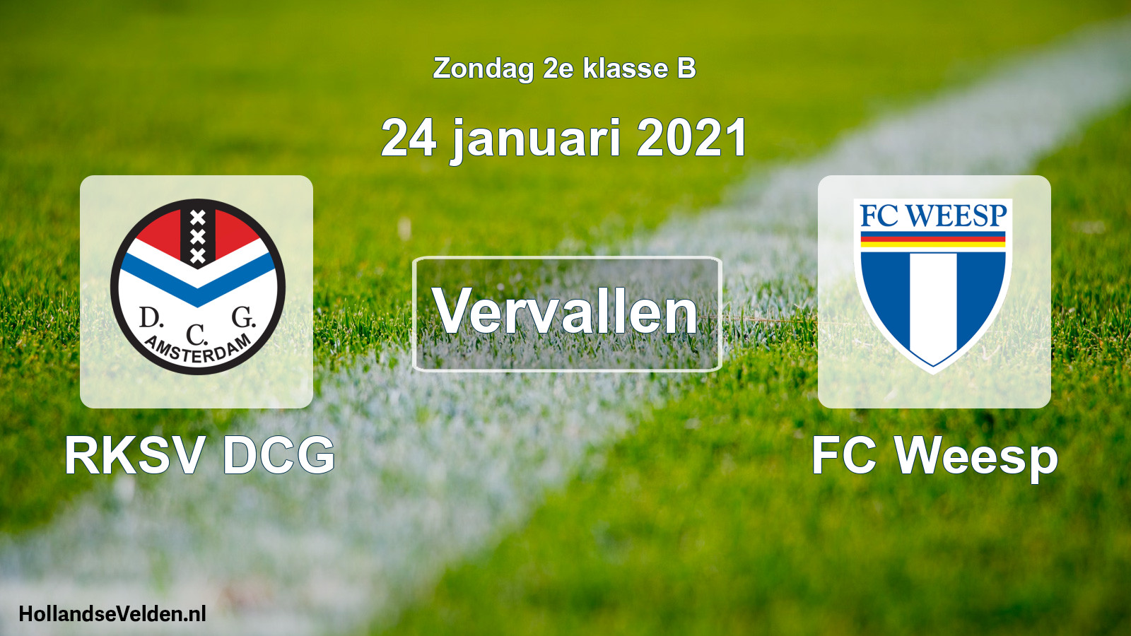 Scheduled Match: RKSV DCG - FC Weesp (24 January 2021)