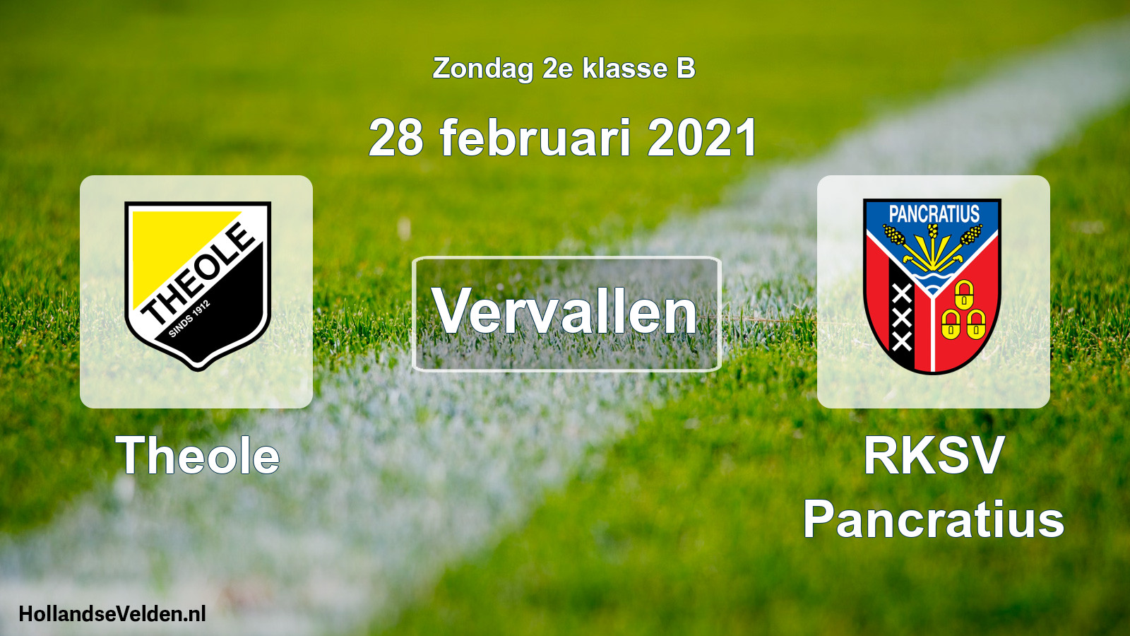 Scheduled Match: Theole - RKSV Pancratius (28 February 2021)
