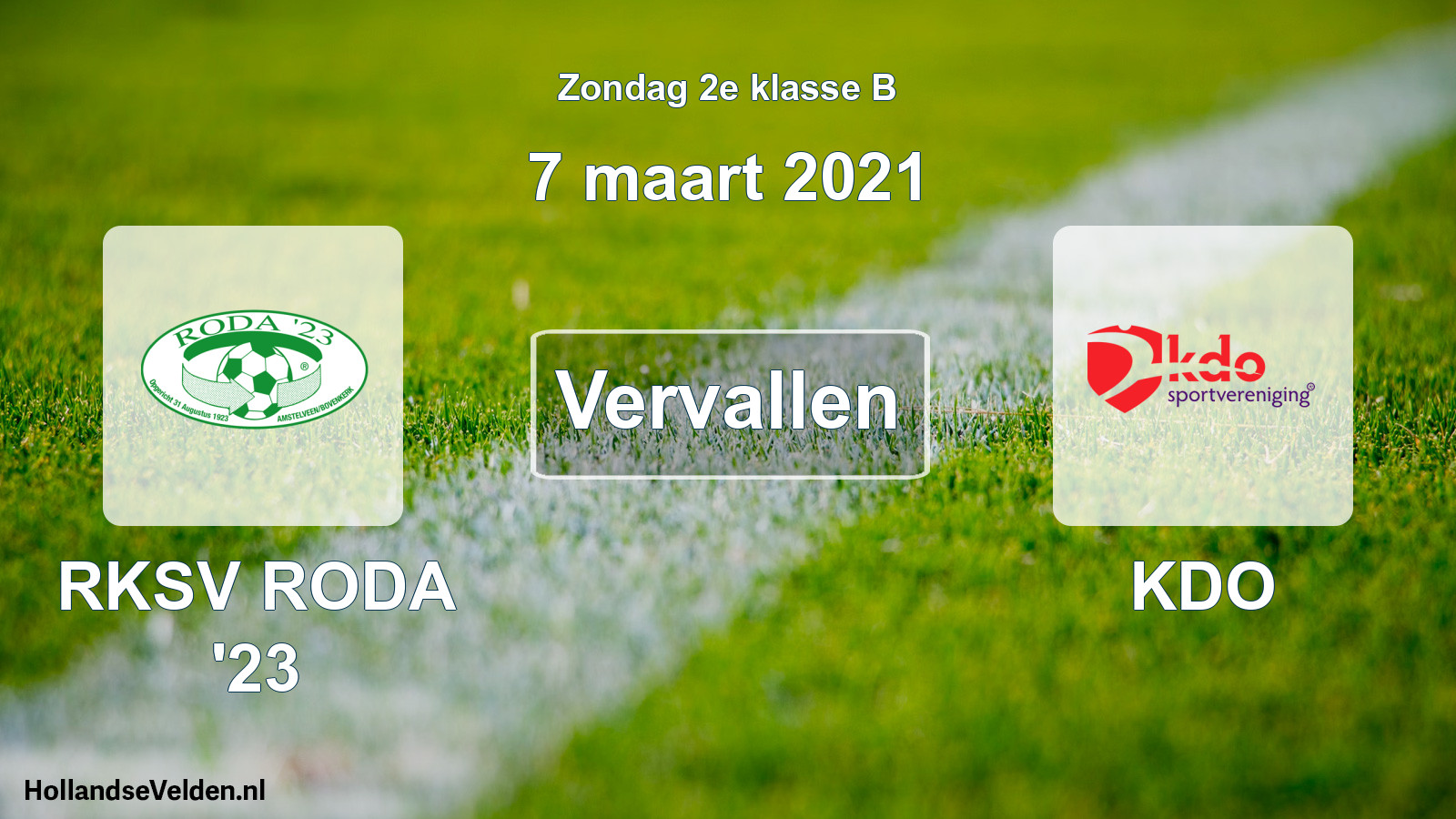 Scheduled Match: RKSV RODA '23 - KDO (7 March 2021)