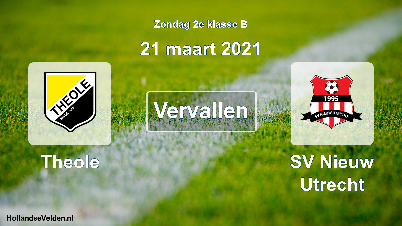 Scheduled Match: Theole - SV Nieuw Utrecht (21 March 2021)