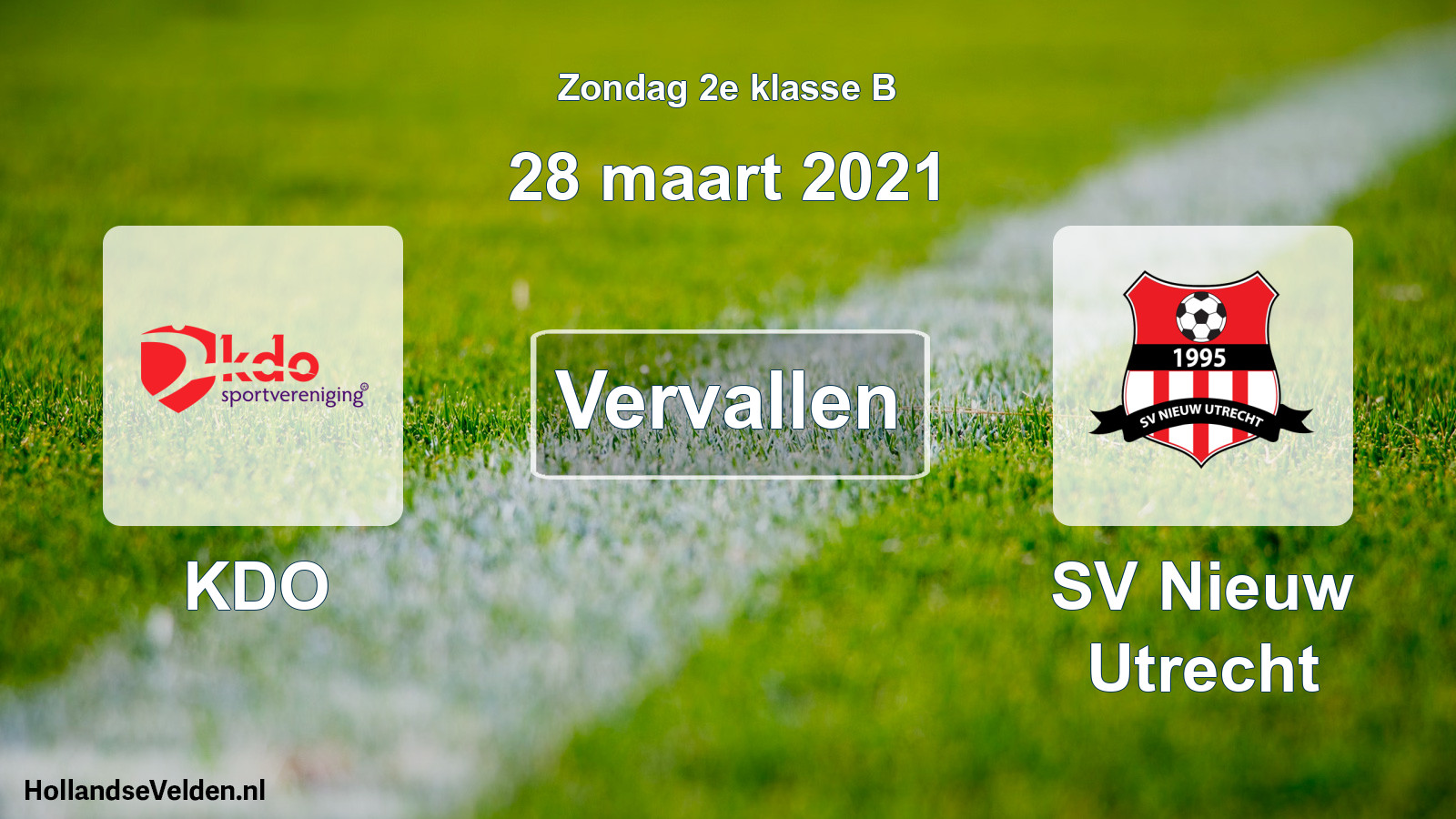 Scheduled Match: KDO - SV Nieuw Utrecht (28 March 2021)