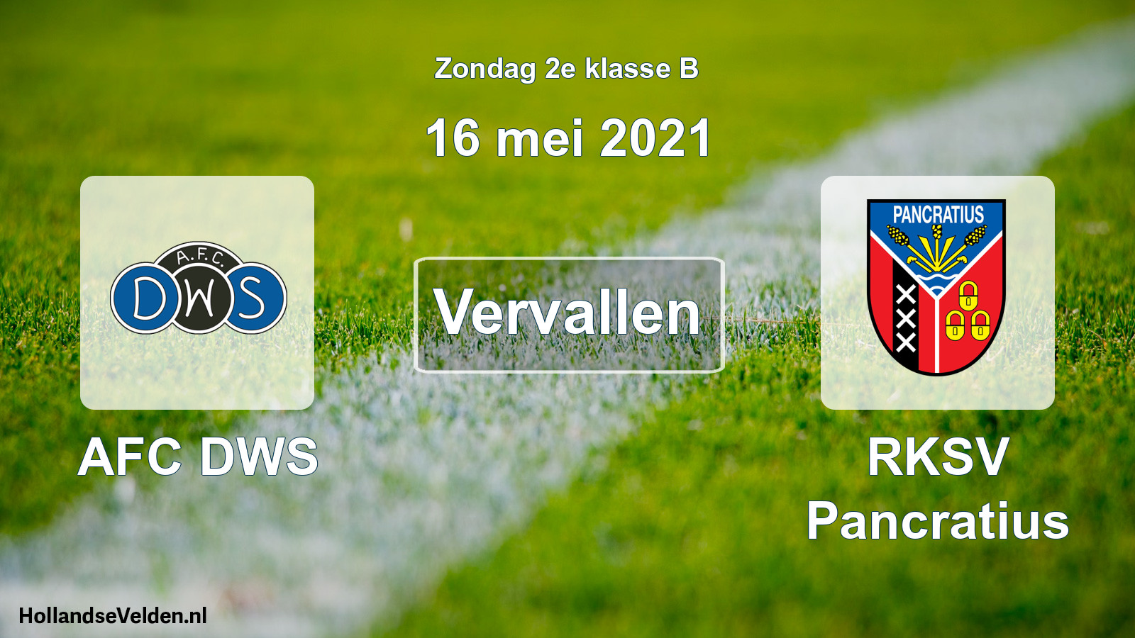 Scheduled Match: AFC DWS - RKSV Pancratius (16 May 2021)