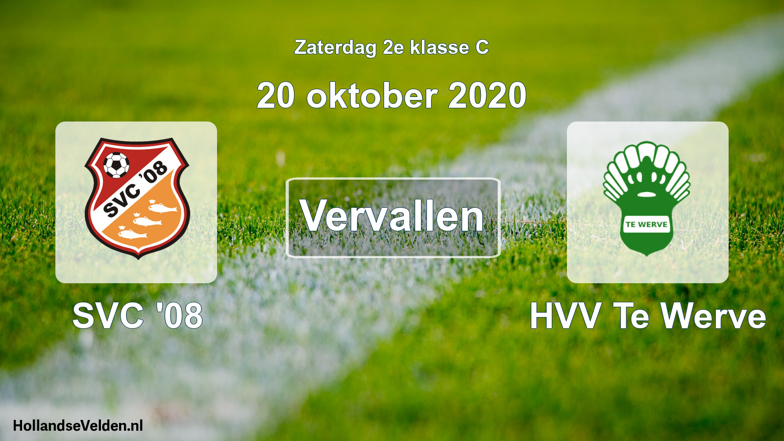 Scheduled Match: SVC '08 - HVV Te Werve (20 October 2020)